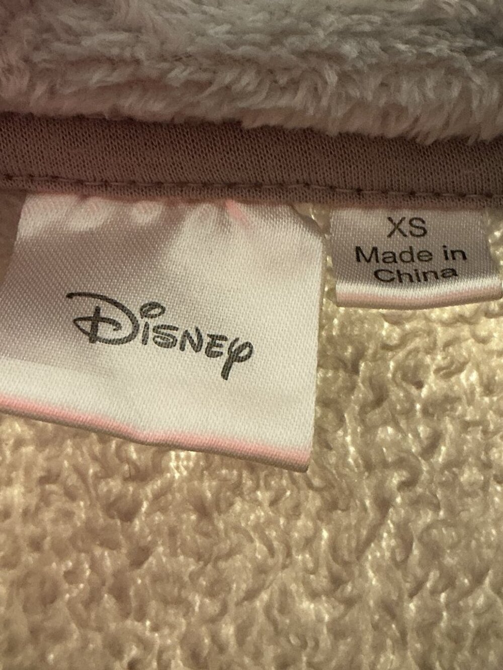 Disney XS Gray Pooh Quarter Zip Plush Fleece Mock Neck Top Pullover Sweatshirt - Picture 14 of 14